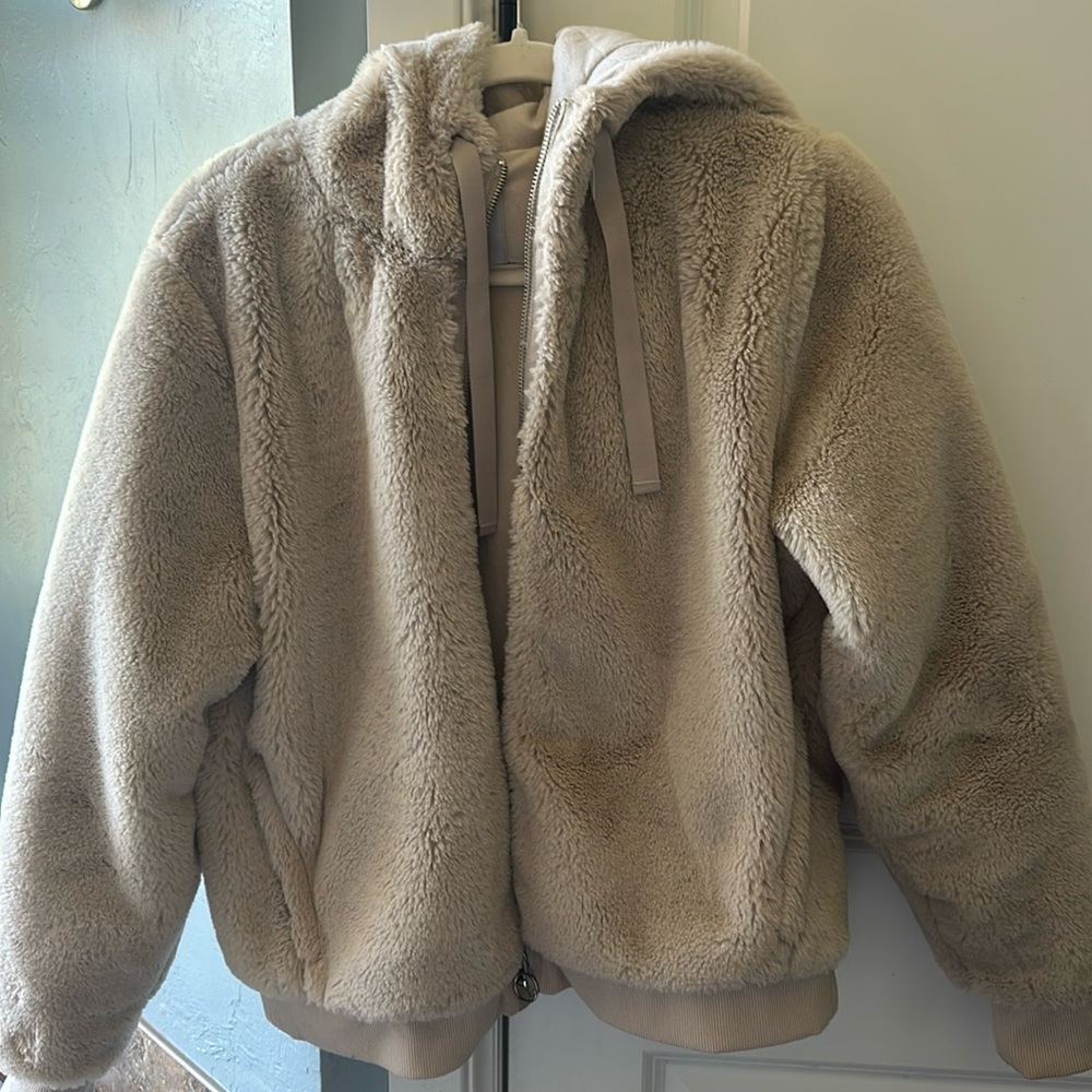 Faux fur hooded jacket